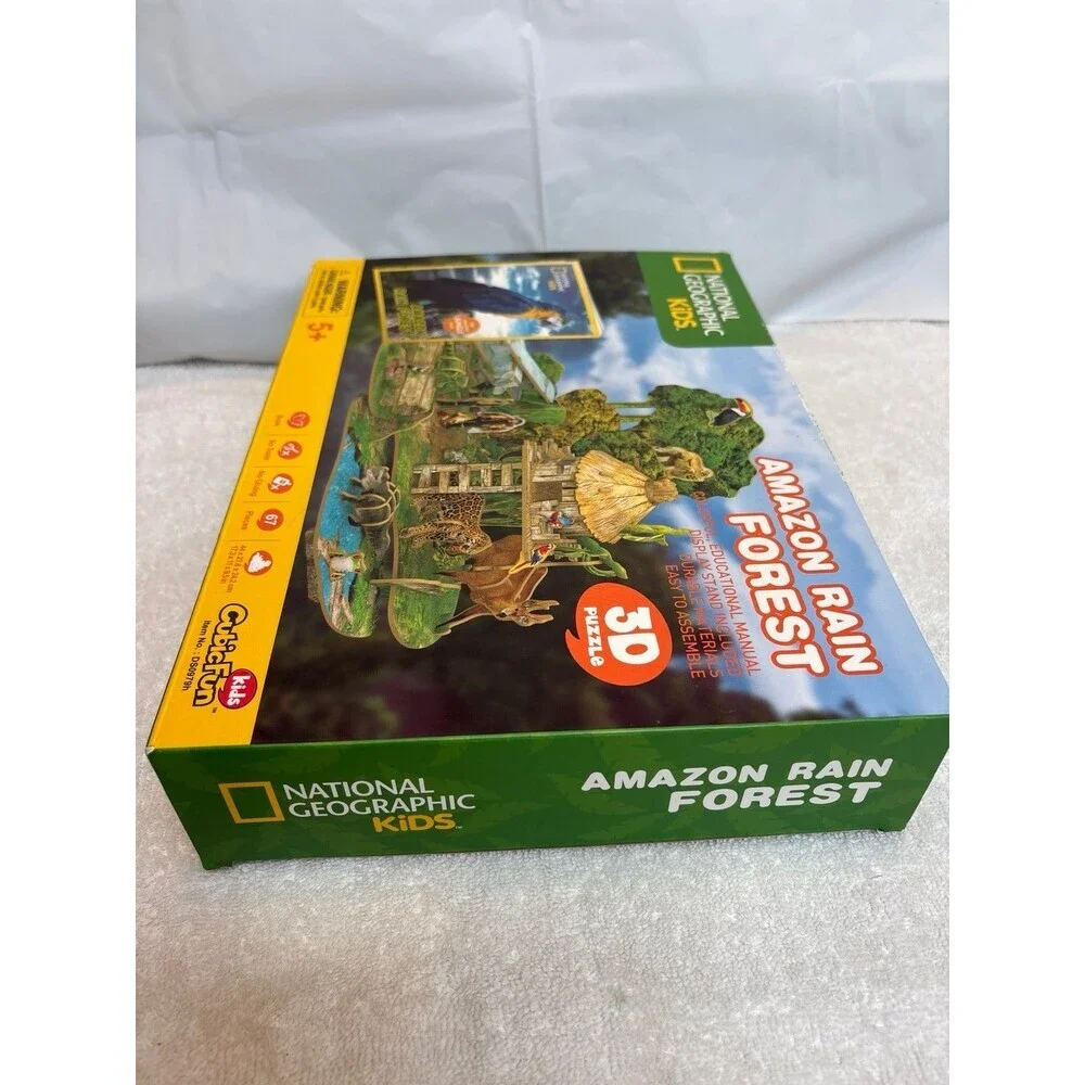 National Geographic Kids Amazon Rain Forest 3D Puzzle CubicFun DS0979h NEW